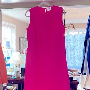 Callahan Anthro Pink Linen-Rayon shift dress Midi